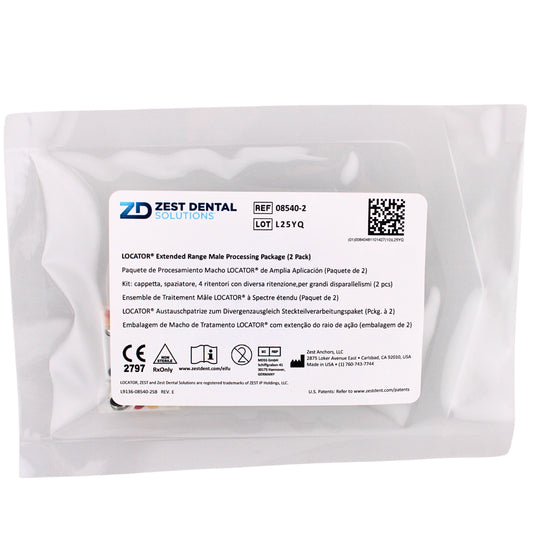Dental Locator Extended Range Male Processing Pack 2, Ref# 08540-2, By Zest Dental Solutions