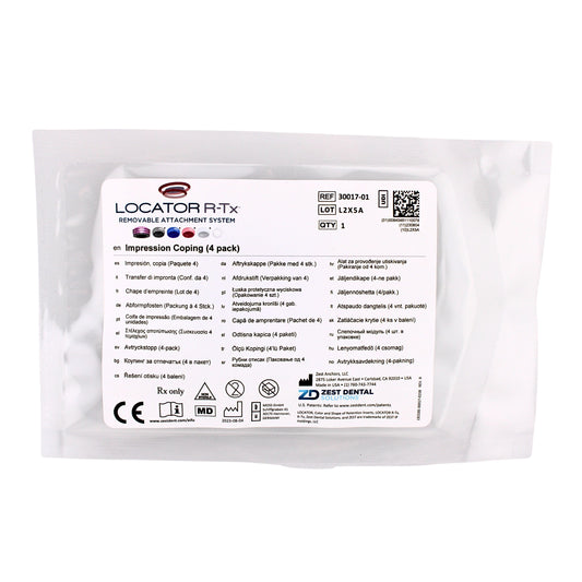 Dental Locator R-Tx Impression Coping 4 Pack, Ref# 30017-01, By Zest Dental Solutions