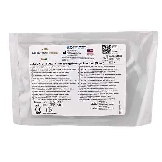 Dental Green Locator Fixed Processing Package, 4 Unit, 1 Pack, Ref# 09509, By Zest Dental Solutions