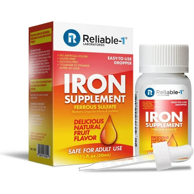 Pediatric Drops for Infants & Toddler Iron Supplement Iron 100mg 4oz, 1 Each, By Reliable-1 Laboratories