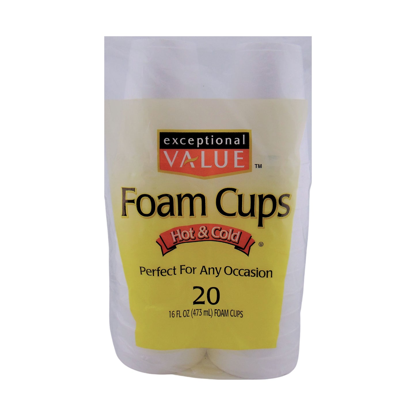 Exceptional Value Foam Cups 16 Oz 20Ct, 1 Pack Each, By Exceptional Value