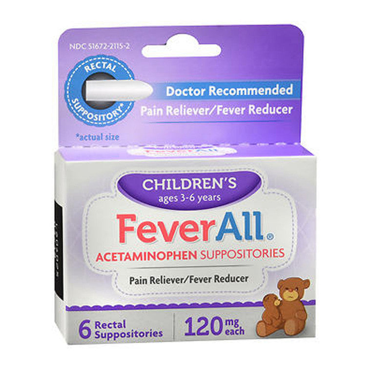Feverall ChildrenS Acetaminophen Suppositories 6 Each by Feverall
