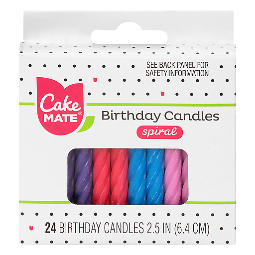 Cake Mate spiral Birthday Candles Lot Of 12 Boxes - 24 candles. Multi Color