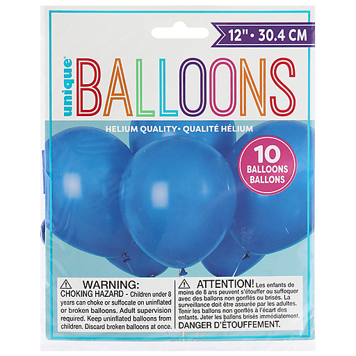 Unique Balloons, Royal Blue, 12 Inches