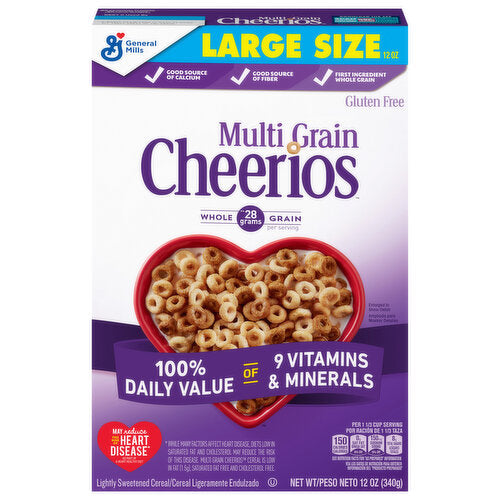 Multi Grain Cheerios, Large Size, 12 Oz, 1 Each, By General Mills