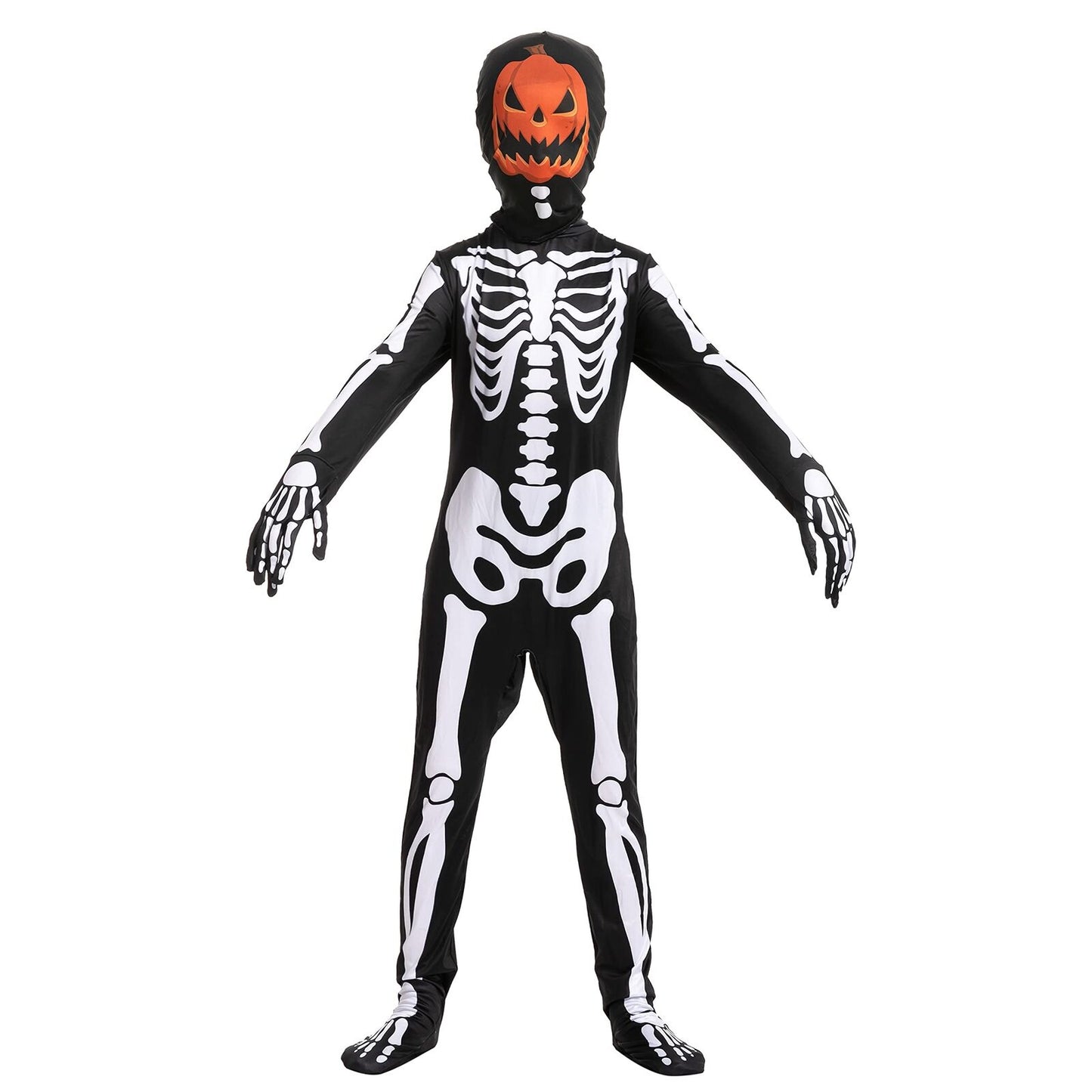 Spookytacular Creations Pumpkin Skeleton Child Costume - Large