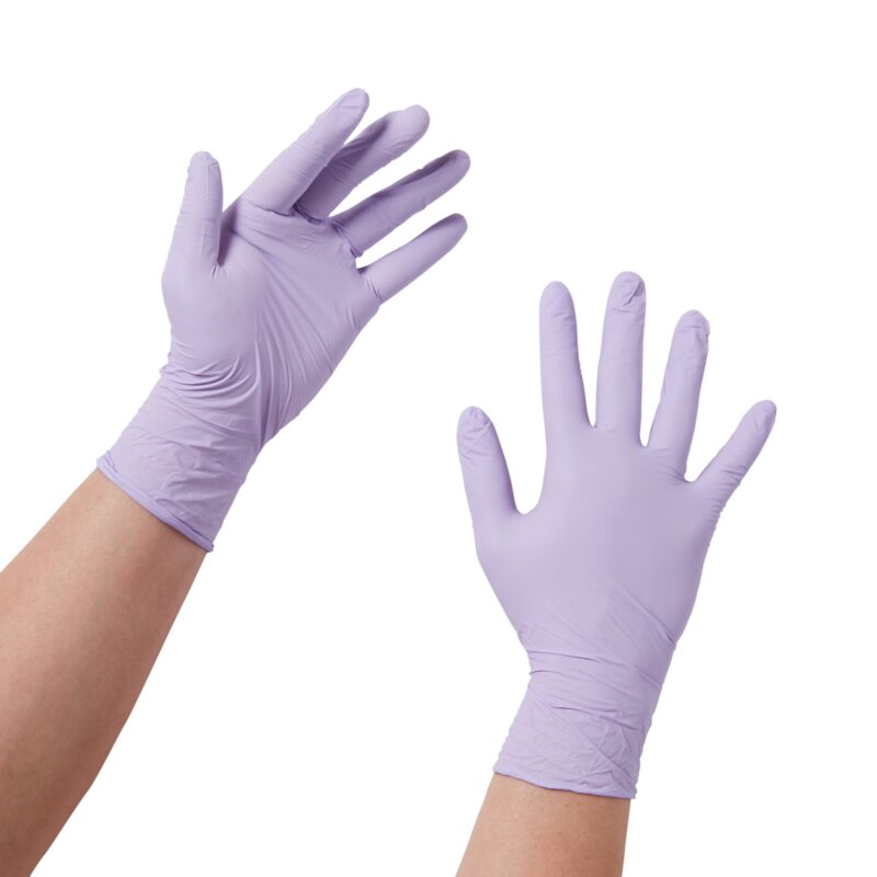 Lavender Powder-Free Nitrile Gloves 250 Ct, Case of 10 Boxes, By Halyard