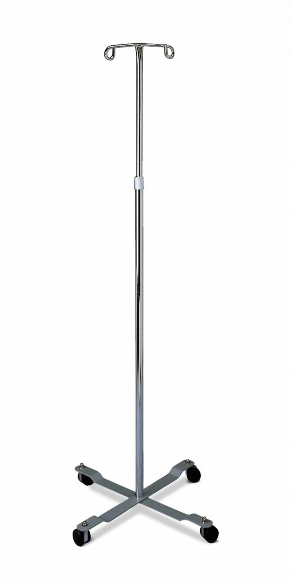 Iv Pole Standard 2 Hook With 4 Casters