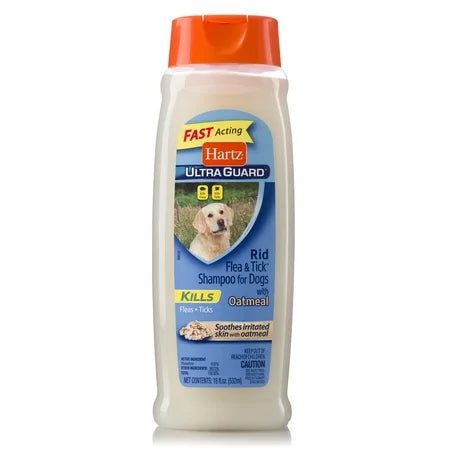 Hartz UltraGuard Flea & Tick Oatmeal Shampoo For Dogs, 18 Fl Oz, 1 Bottle Each, By The Hartz Mountain Corporation