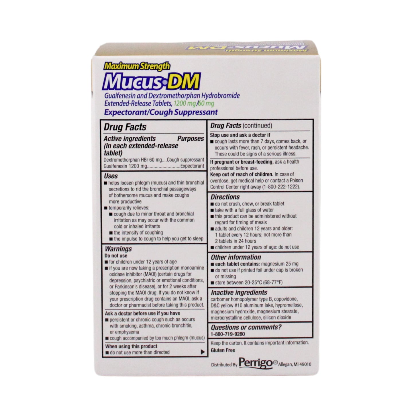 GoodSense Maximum Strength Mucus DM 1200/60 mg, 14 Extended-Release, 1 Each, By Perrigo