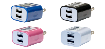 Dual DC Charger- 2.1/1amp, Pink, 1 Each, By Service Tool Company