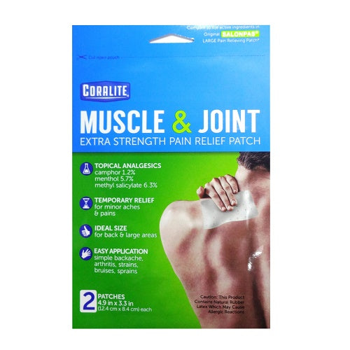 3 X 2 Patches Coralite Pain Patch Muscle & JOintment Extra Strength 4.9 X 3.3"