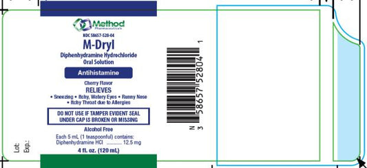 Diphenhydramine HCI Oral Solution 12.5 MG, 4 FL OZ, 1 Each, By Method Pharmaceuticals