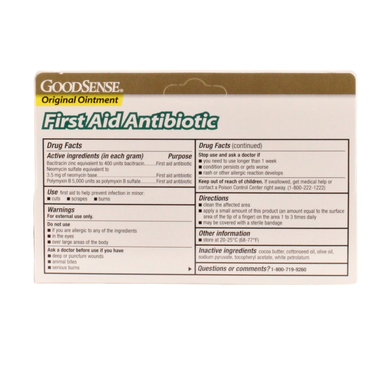 GoodSense Triple Antibiotic Original Ointment, 1 oz, 1 Each, By Perrigo