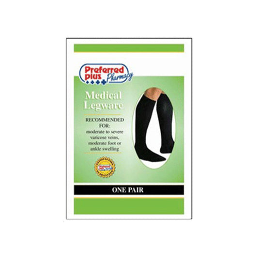 Qcs Men's Firm Compression Black Large Medical Socks