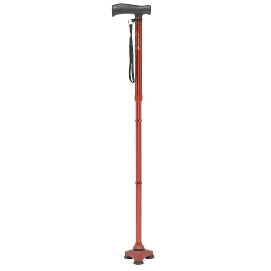 Drive Devilbiss Healthcare Hurrycane Folding All-terrain Cane/walking Stick, Red