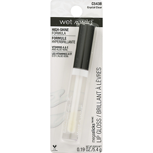 Wet N Wild Megaslicks Lip Gloss, Crystal Clear, 0.19 Ounce