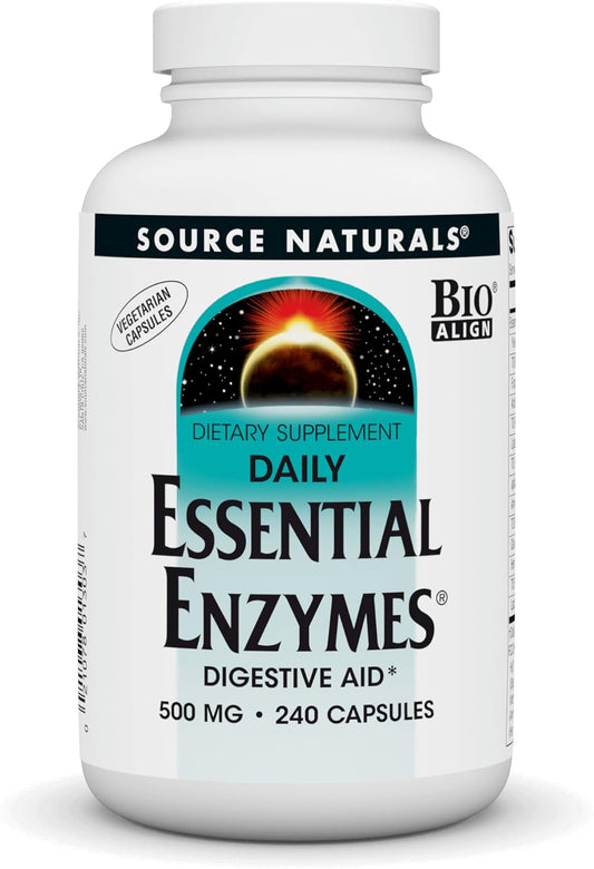 Daily Essential Enzymes 240 Capsules 500Mg, 1 Each, By Source Naturals