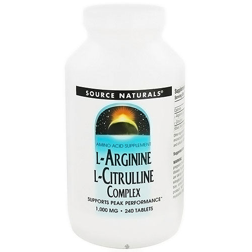 Source Naturals, L-Arginine L-Citrulline Complex 1000 Mg, 240 Tablets, 1 Bottle Each, By Source Naturals