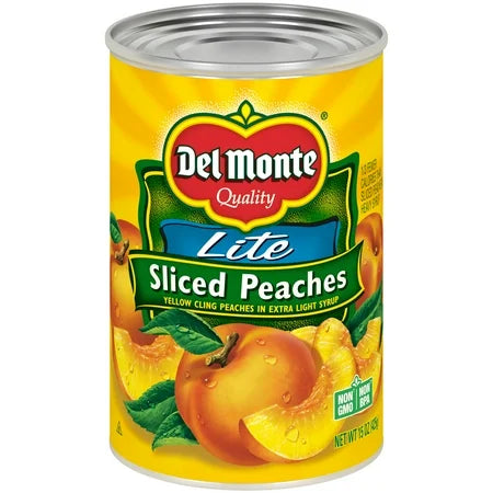 Del Monte Lite Sliced Peaches Canned Fruit 15 oz 1 can