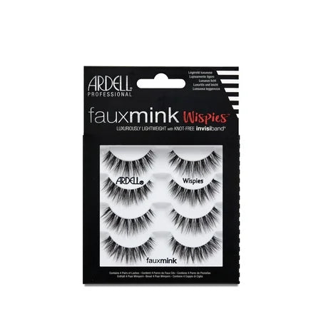 Ardell Faux Mink Lashes, Wispies 4 Pairs, 1 Pack Each, By Ardell