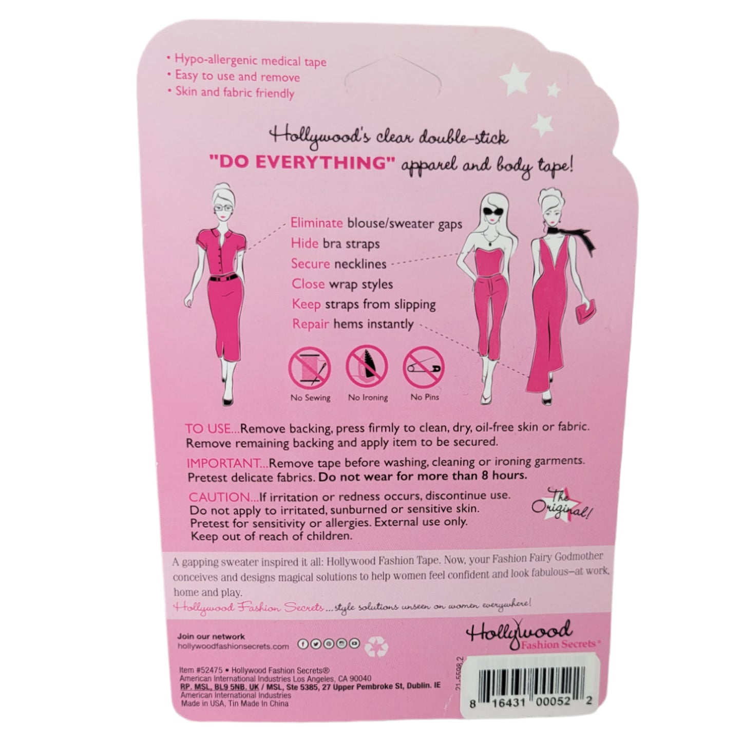 Hollywood Fashion Secrets, The Original Fashion Tape, 36 Count, 1 Each, By American International Industries