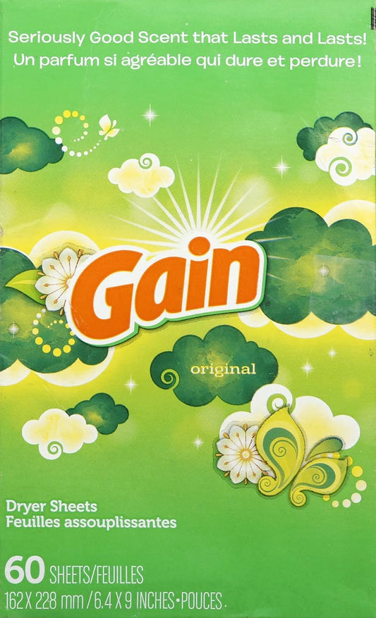 Gain Dryer Sheets Original, 60Ct, 1 Each, By Gain