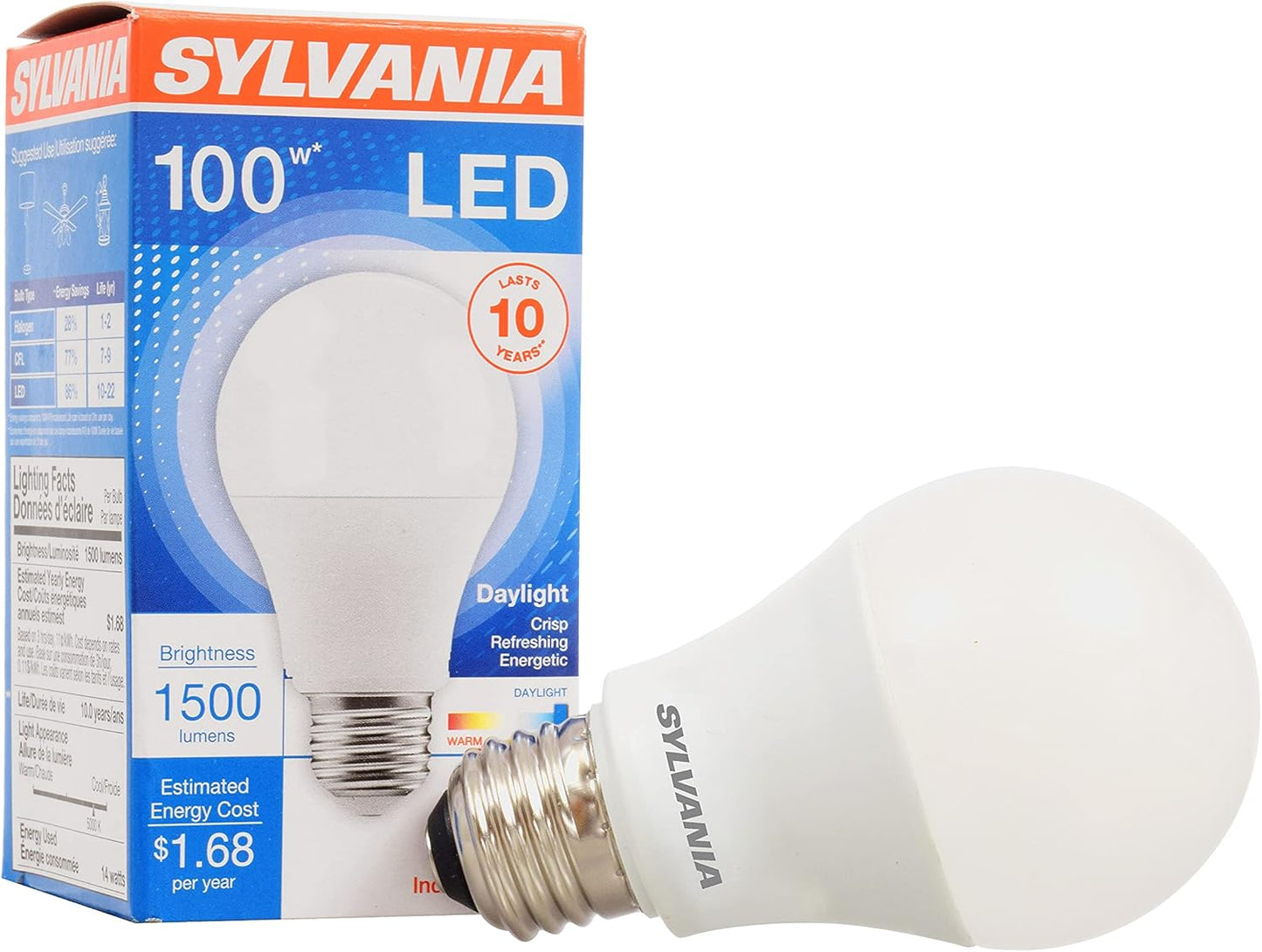 SYLVANIA LED Bulb, 100W, Medium Base, Frosted Finish, 1500 Lumens, Daylight 1 Pack , 1 Each, By Ledvance LLC