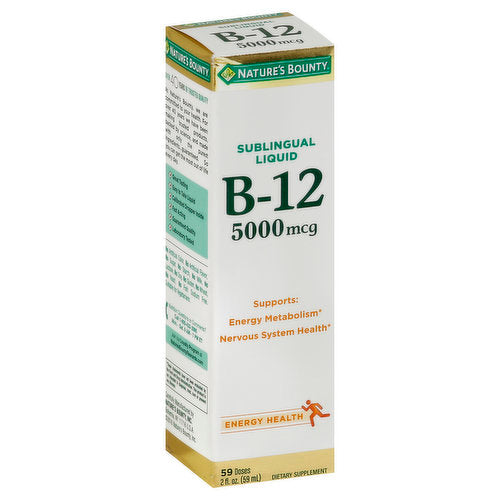 Naturals Bounty Vitamin B-12 Liquid 5000 mcg 2 Fl Oz