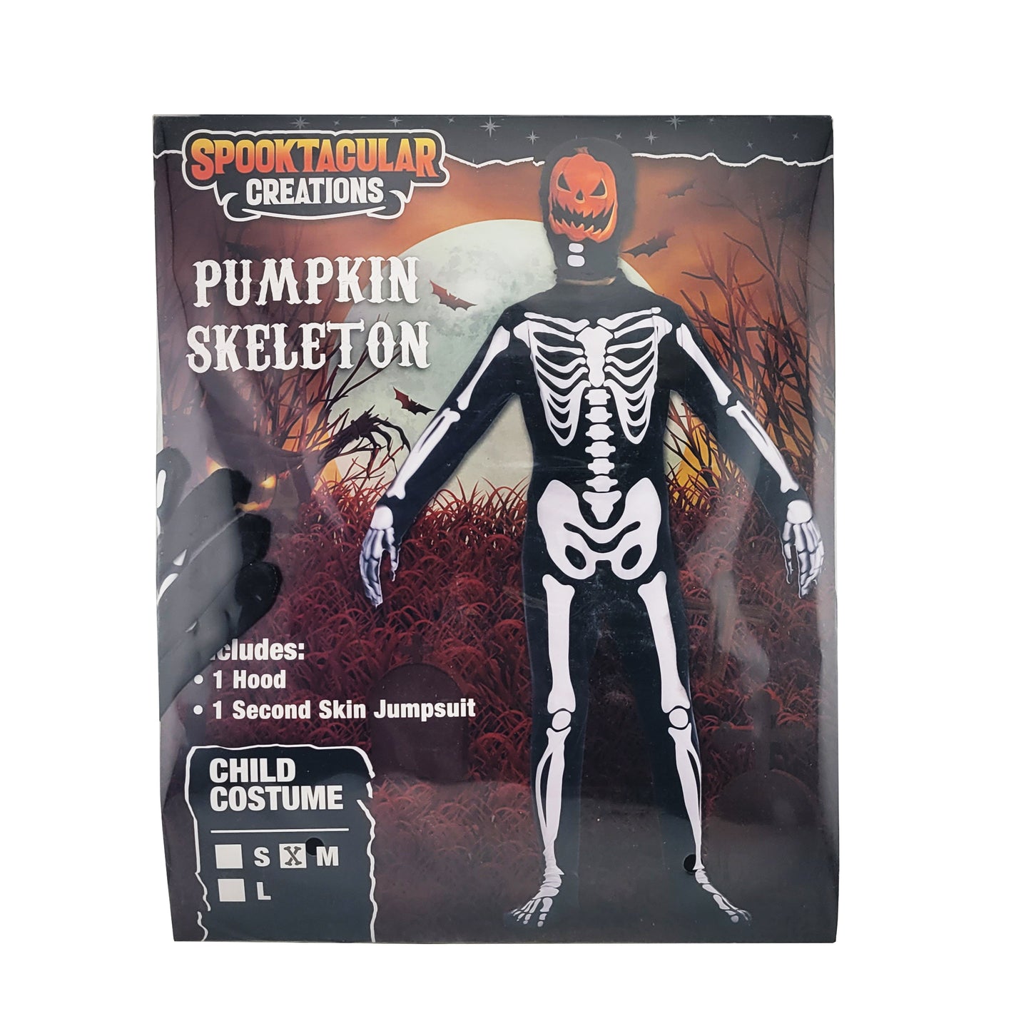 Spooktacular Creations Halloween Pumpkin Skeleton Costume, Child (M) & (L), 1 Each, By Joyin Inc.