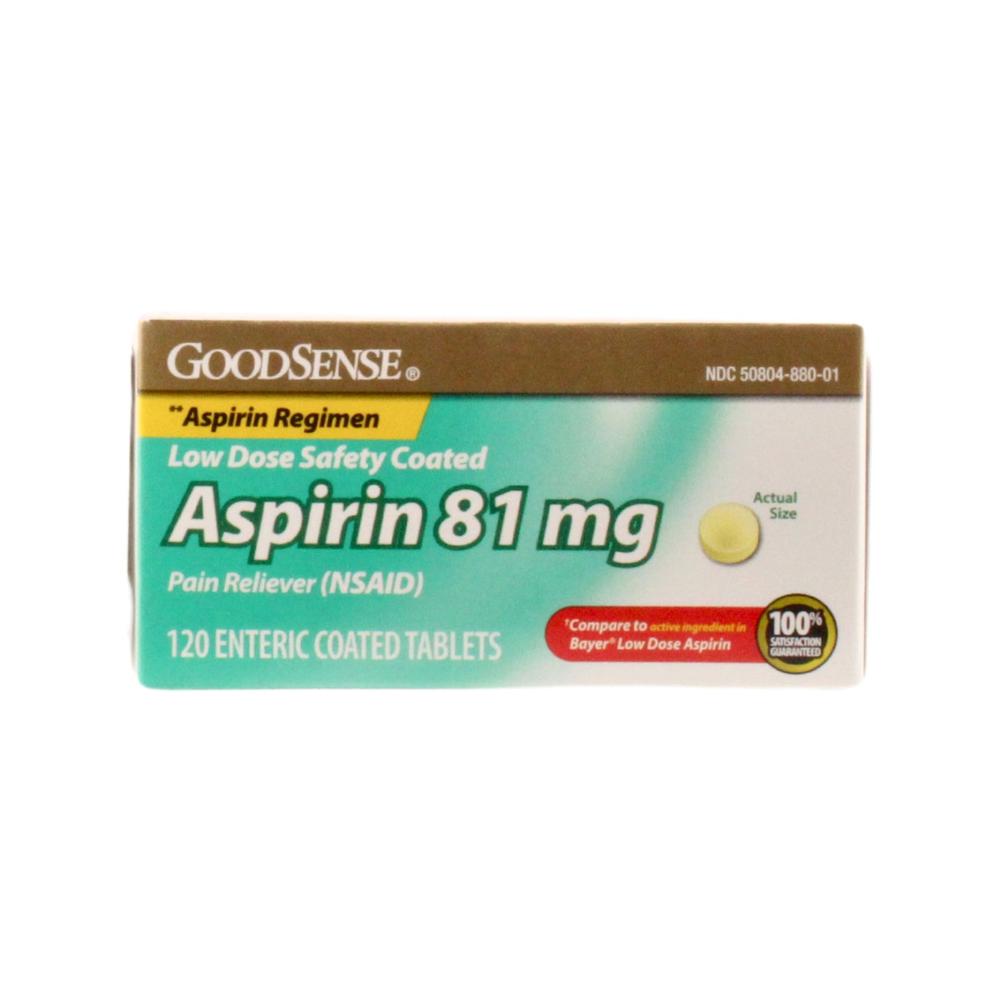 GoodSense Aspirin Regimen Pain Reliever 81 mg, 120 Tablets, 1 Each, By Perrigo