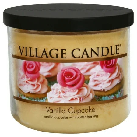 Vanilla Cupcake Medium Bowl Scented Candle, Ivory 14 oz, 1 Each, By Village Candle