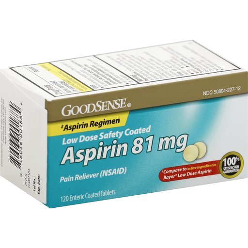 Goodsense Aspirin 81mg Tablets 120ea