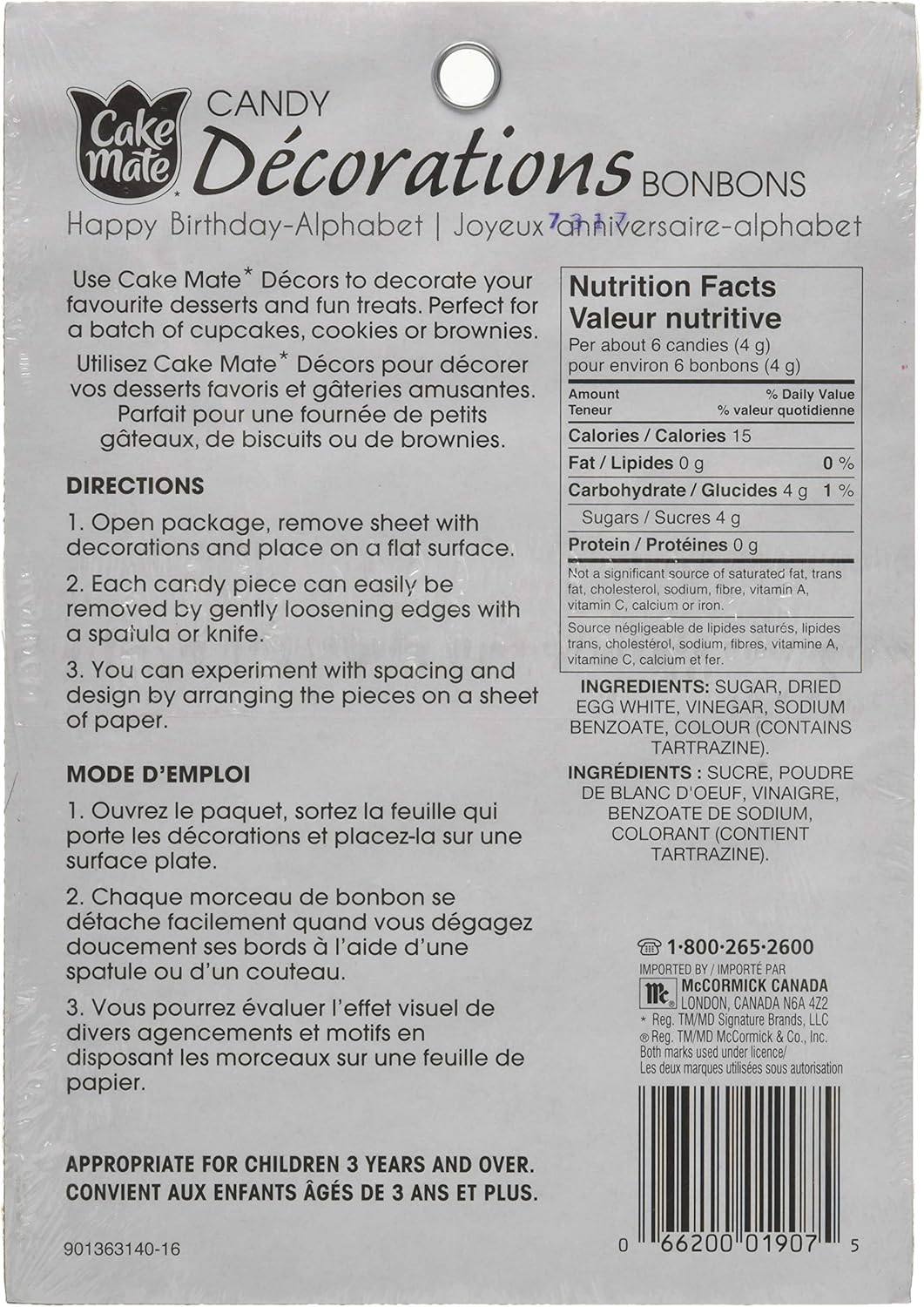 Cake Mate Happy Birthday, Cake Decorations, 1 Sheet Each, By Signature Brands, LLC
