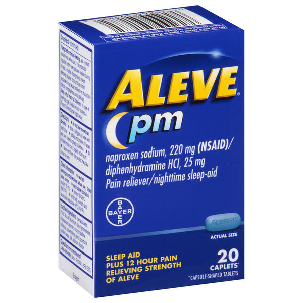 Aleve PM Pain Reliever, Naproxen Sodium & Diphenhydramine HCl - 20.0 Ea