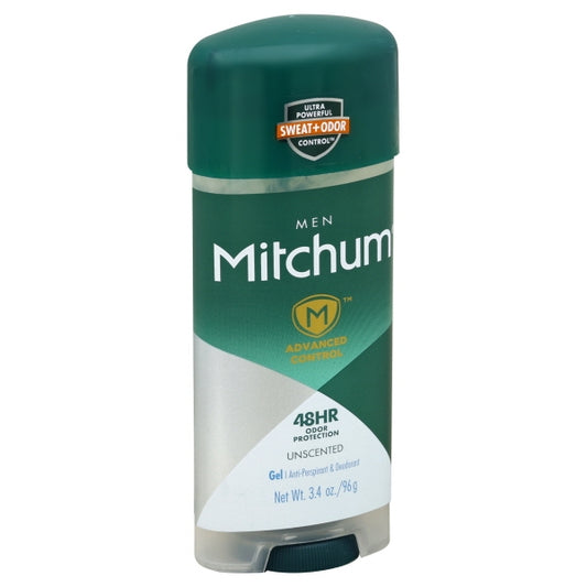 Mitchum Advanced Anti-Perspirant & Deodorant For Men Gel Unscented, 3.4ounce