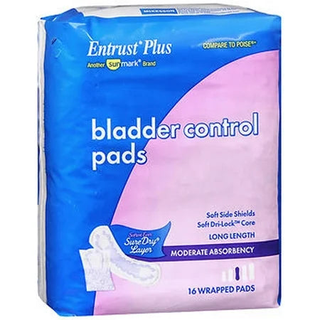 Entrust Moderate Absorbency Bladder Control Pads, 16 Ct, 1 Each, By, Sunmark
