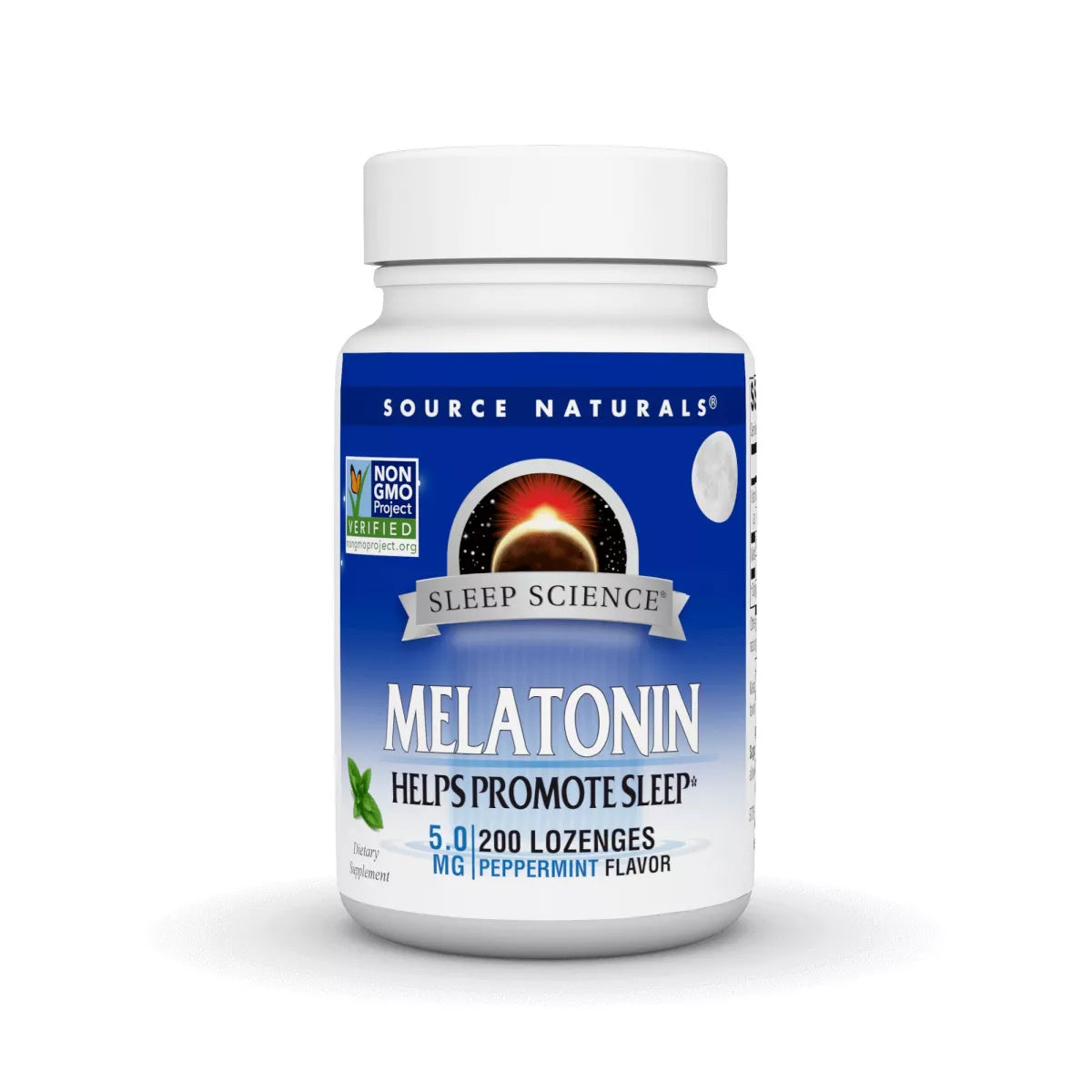 Melatonin 5Mg 200 Peppermint Lozenge (Packing May Vary), 1 Bottle Each, By Source Naturals