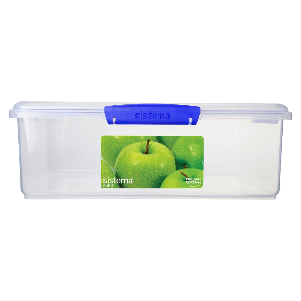 Klip It 7 Litre (236.7oz) Rectangular Food Storage Container, 1 Each, By Sistema