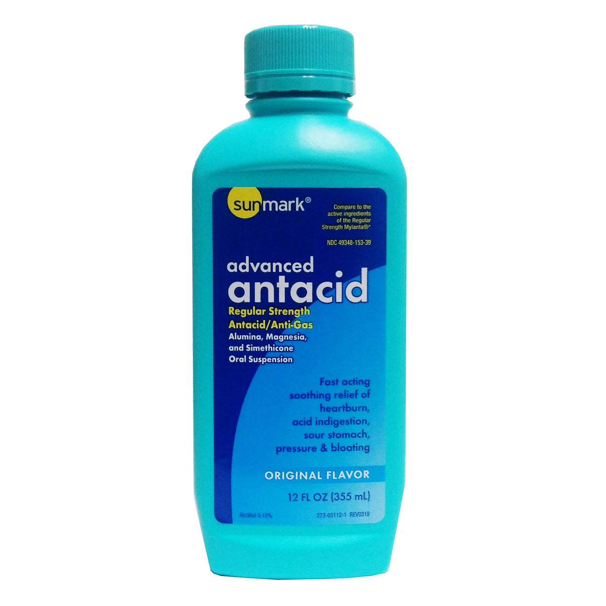 Sunmark Advanced Antacid/AntiGas 12 Fl. Oz, 1 Bottle Each, By GeriCa