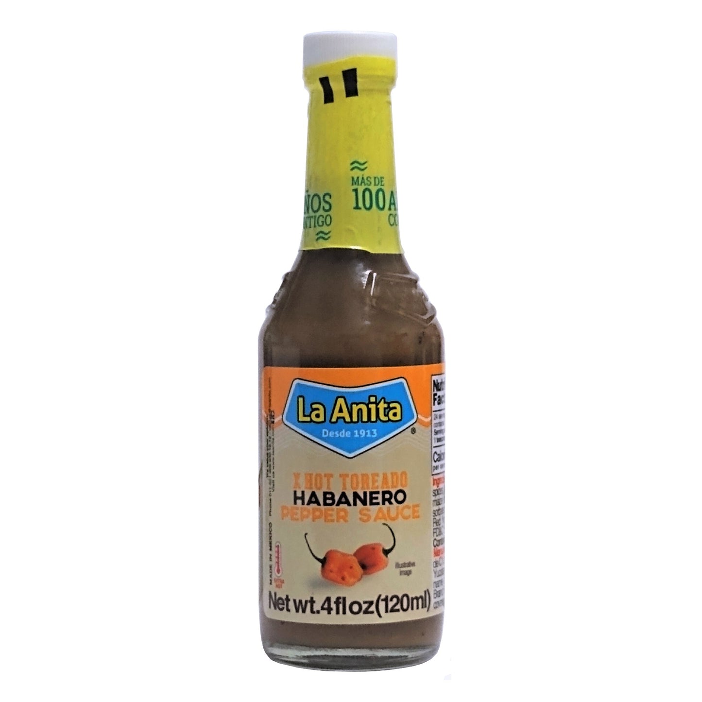 X Hot Toreado Habanero Pepper Sauce, 4 fl. oz., 1 Bottle Each, By La Anita