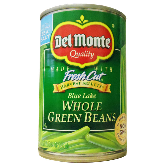 Del Monte Whole Green Beans, With Natural Sea Salt, 14.5 oz, 1 Each, By Del Monte Foods