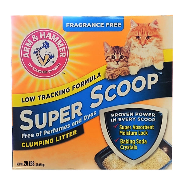Arm & Hammer Fragrance-Free Super Scoop Clumping Litter for Cats, 20 lbs., By Church and Dwight