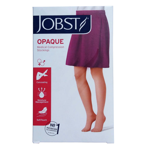 Jobst Opaque Medical Compression Stockings, Knee-High 15-20 mmHg, X-Large, Silky Beige, 1 Pair Each, By Jobst