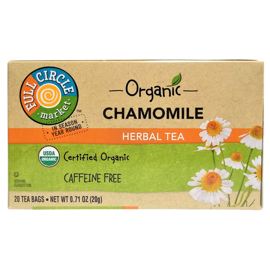 Full Circle Market, Organic Chamomile Herbal Tea, Caffeine Free, 20 Ct., 1 Box Each, By Topco Associates LLC