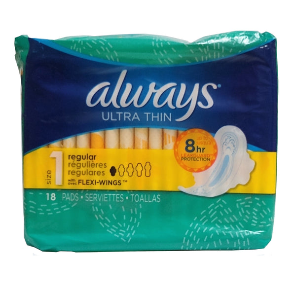 Always Ultra Thin Regular, 1 Package, 18 Each, By Procter & Gamble