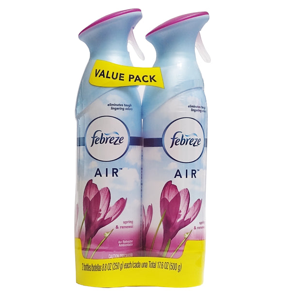 Febreze AIR Fresheners, Spring & Renewal Scent, 8.8 Oz, 1 Value Pack of 2 Bottles Each, By P&G
