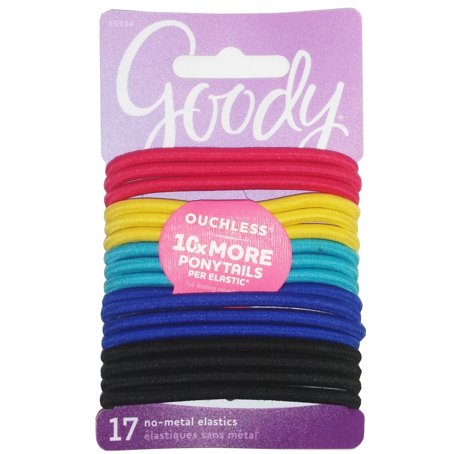 Goody No-Metal Elastics, 17 Ct, Assorted Colors, 1 Each, By Sanford