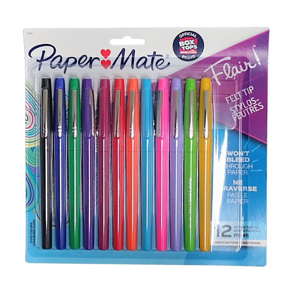Paper Mate Flair Felt Tip Pens 12 Count, 1 Pack Each, By Newell