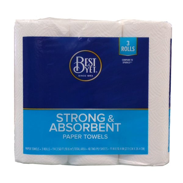 Best Yet Paper Towel Roll, 3 Roll Per Pack, By C&S